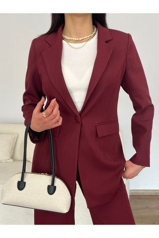 Kapak Detaylı Kadın Blazer Ceket