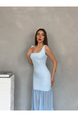 Etek Ucu Şifon Detaylı Abiye Mezuniyet Nikah Kadın Elbise