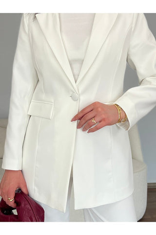 Kapak Detaylı Kadın Blazer Ceket