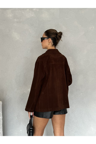 Kadife Düğmeli Kadın Günlük Astarlı Ceket Gömlek