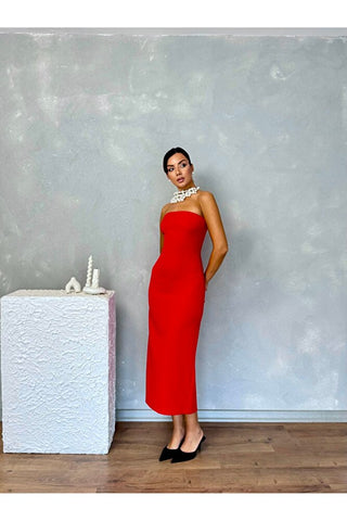 Pelerinli Straplez Uzun Boy Gece Şık Özel Gün Kadın Regina Elbise