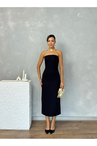 Pelerinli Straplez Uzun Boy Gece Şık Özel Gün Kadın Regina Elbise