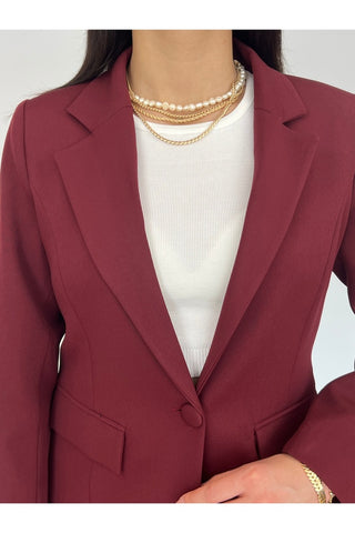 Kapak Detaylı Kadın Blazer Ceket
