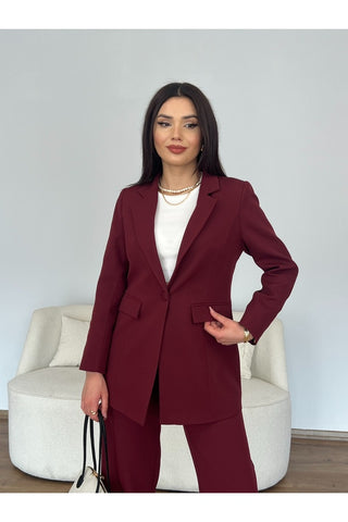 Kapak Detaylı Kadın Blazer Ceket