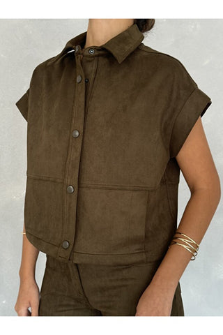 Kadın Yelekli Pantolonlu Süet Takım