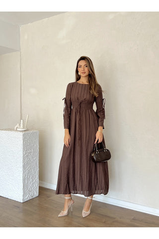 Gipeli Uzun Boy Özel Gün Günlük Uzun Kol Kadın Elbise