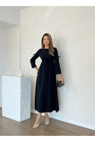 Gipeli Uzun Boy Özel Gün Günlük Uzun Kol Kadın Elbise