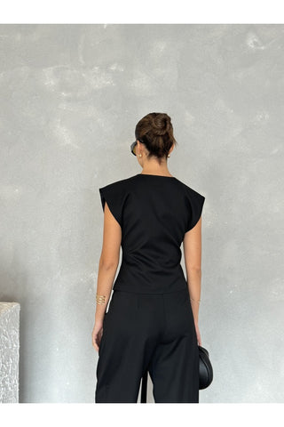 Kolsuz Kuplu Yelek Pantolon Günlük Şık Özel Gün Kadın Takım